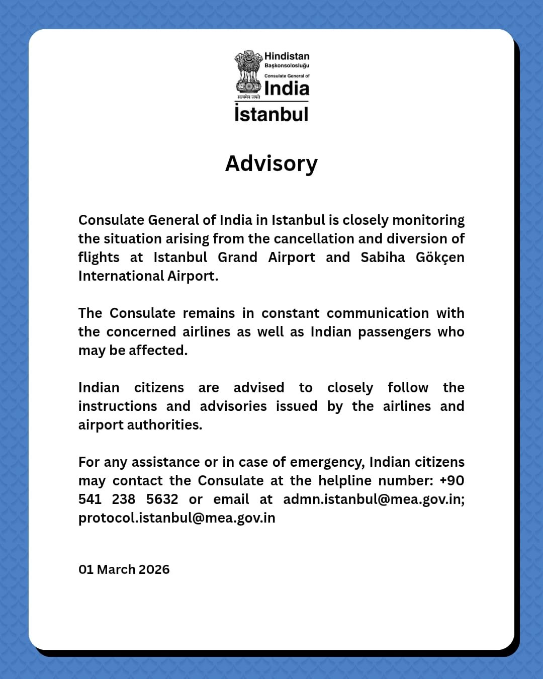 Advisory - 01.03.2026