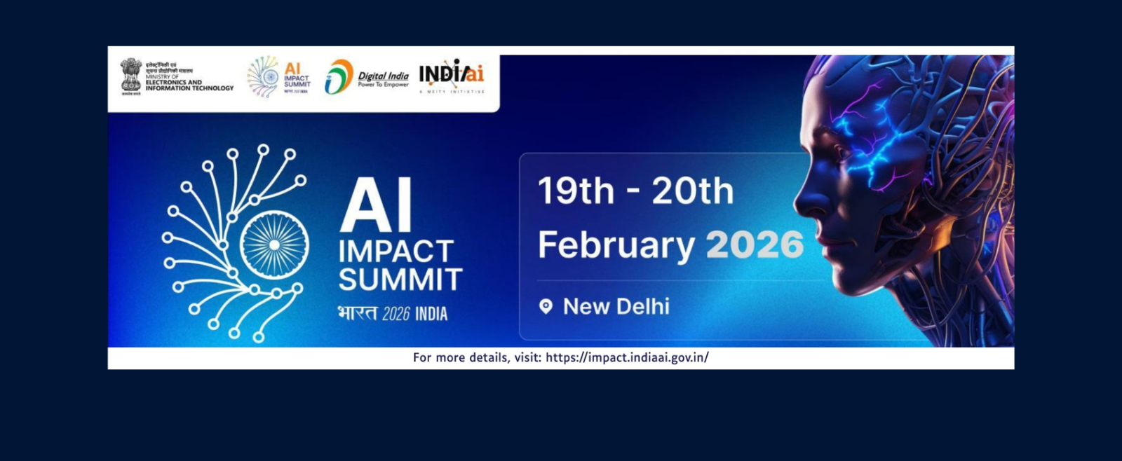AI Impact Summit to be hosted by India on 19-20 February 2026.
